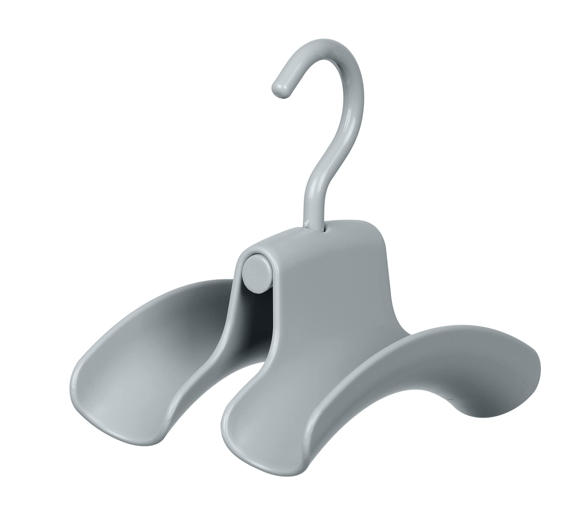 WENKO Set of 3 Double Hooks for Handbags, Bag Wardrobe, Grey, 9 x 12, 5 x 14 cm