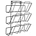 3 Tier Modern Black Wall Mounted Metal Bar Magazine Rack/Document File Folder Hanging Storage Organizer