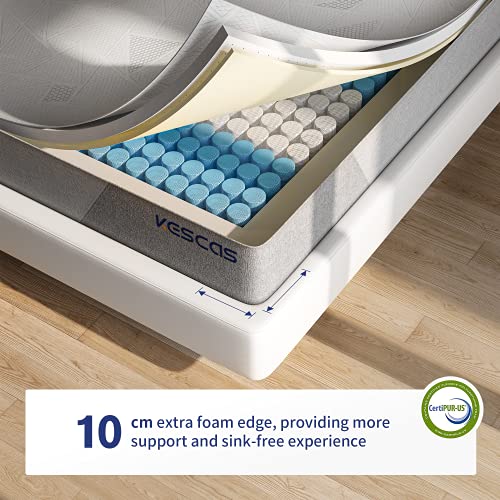 Twin Mattress 12 Inch, Kescas Cool GelInfused Memory Foam Hybrid