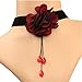 Meiysh Retro Handmade Lace Royal Court Vampire Choker Gothic Necklace Black Pendant Chain