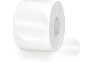 BUEAKE 500 pcs 1 inch Round Clear Transparent Waterproof Stickers, Self-Adhesive Seals Stickers for Package, Envelope, Cosmetic Box, Mail, Circle Label (1inch-500)