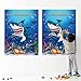 Pin The Fin On The Shark Party Games with 48 Pcs Fins for Baby Kids Shark Birthday Party Supplies Decoration
