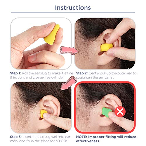 50 Pairs Ultra Soft Foam Earplugs, Bosiwee Memory Foam Earplugs with Carry Case & Carabiner, 30dB NRR Ear Plugs Perfect Fit Noise Reduction Canceling Isolating for Sleeping, Hearing Protection, Work
