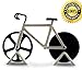 Pizza Blaze bike, Bicycle shape Pizza Cutter / Slicer - 2 Stands - Dual Stainless Steel Wheel Blades - A Sporty and Awesome Kitchen Gift (White)