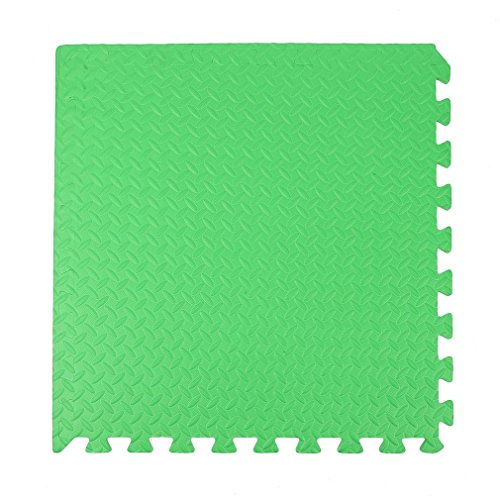 Homgrace Interlocking Floor Mat, EVA Foam Puzzle Tiles, Protection Mats, Children’s Soft Foam Eva Play Mats Gym, Play Area, Exercise, Yoga (Green)