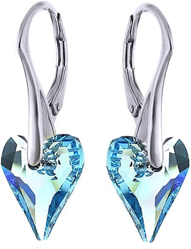 heart shaped leverback earrings