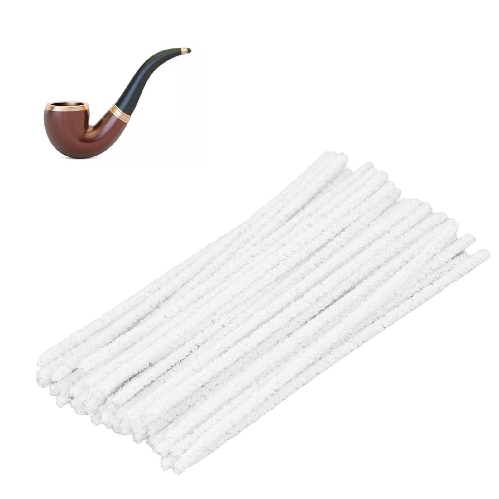 Mumusuki Smoking Pipe Cleaners, 200Pcs Blend Cotton Rods Tobacco Smoke Mouthpiece Disposable Smoking Pipe Cleaning Tool for Pipe Smoking Glass