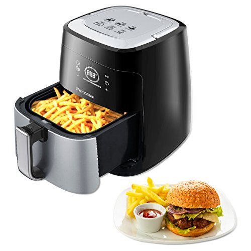 Click Here to See More Images Air Fryer 3.7 Quart Paxcess Touch Control Air Fryer Oil-free with 6 Cook Presets and a Basket Divider