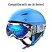 OutdoorMaster Kids Ski Goggles - Helmet Compatible Snow Goggles for Boys & Girls with 100% UV Protection (Color pattern Frame + VLT 15% Grey Lens with Full REVO Blue)