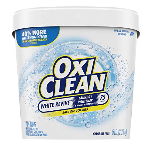 OXICLEAN WHITE REVIVE LAUNDRY WHITENER AND STAIN REMOVER POWDER, ALTERNATIVE TO BLEACH FOR LAUNDRY, 5 LB