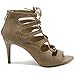 Ollio Womens Shoe Lace-up Gladiator High Heel Bootie
