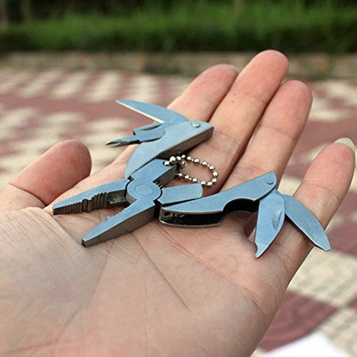 Star-Art Compact Multi-Tool, 6-in-1 Mini Multifunction Stainless Steel Hammer Wrench Pliers Saw Blade Knife Tools Set