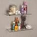 Danya B Set of 2 Clear Glass Floating Shelves with Chrome Brackets