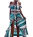 Women's Off The Shoulder Crop Top and Maxi Skirt Set 2 Pieces Floral Print Boho Dress