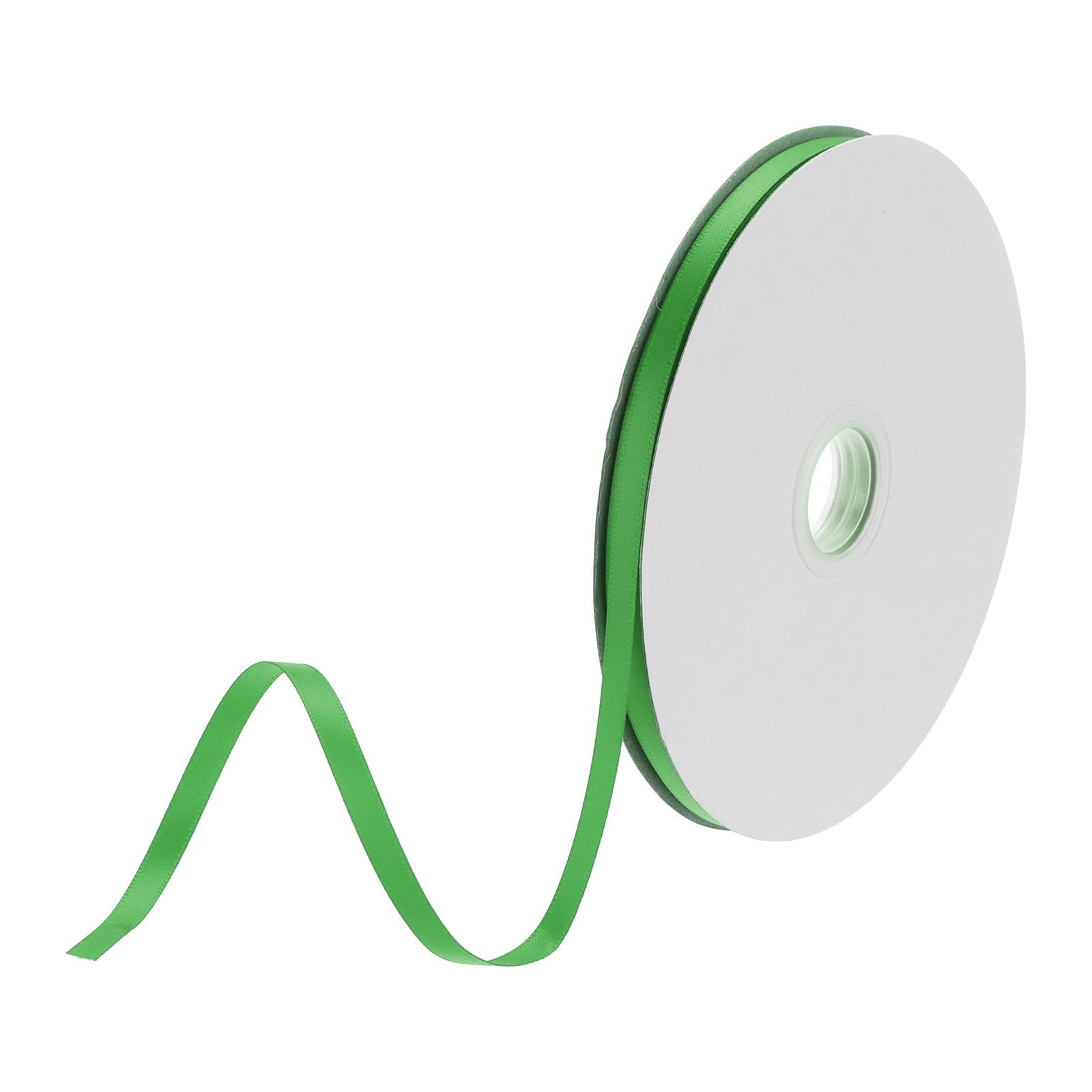 DMiotech 6mm Satin Ribbon 64m/210ft Thin Double Face Fabric Grosgrain Ribbon for Gift Wrapping Floral Hair Flower Bouquet, Green