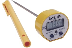 Taylor 9842FDA 5" Waterproof Digital Pocket Probe Thermometer, 1.5mm Diameter Probe