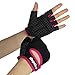 Dopobo Women Weightlifting Gloves Sports Gloves Unisex Half-finger Women Girls Gym Gloves for Dumbbells, Weight Lifting, Spinning, Yoga, Cycling(Black&Rose, M)