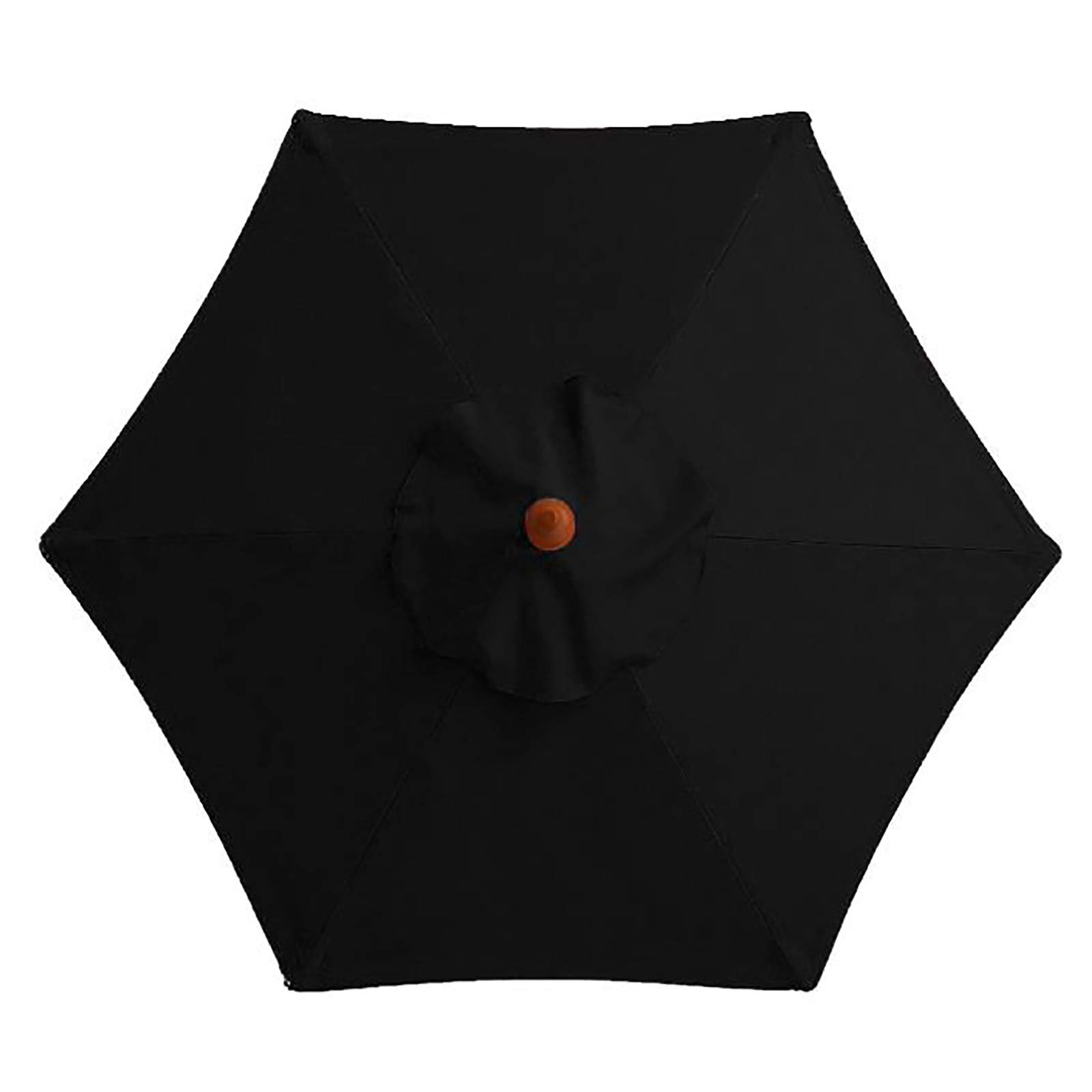 TITA-DONG 6.4Ft Patio Umbrella Replacement Canopy, Black, Modern Style, UV Resistant & Waterproof, Fits 6.4ft Umbrellas