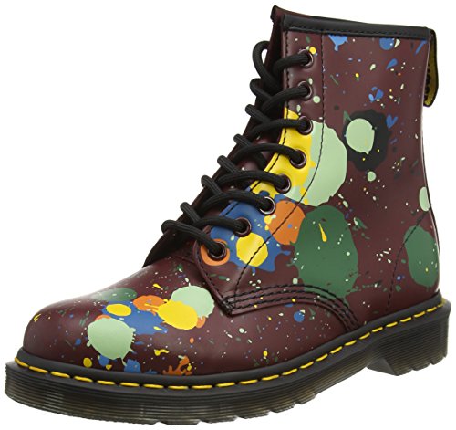 Dr. Martens Unisex 1460 Combat Boot Cherry Red Splatter Smooth Size UK 10 (11 M US Men)