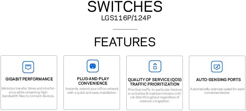 Linksys LGS124P-UK 24 Port Gigabit Unmanaged Network PoE Switch with 12 PoE+ Ports @ 120W for Business Office - Image 5