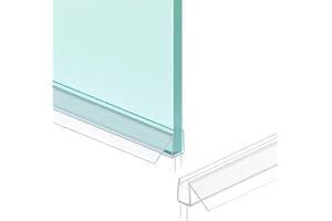BOUGAINORA Shower Door Bottom Seal Strip, 2PCS Seal Strip, Ultra Clear PVC, 36" Length, Fits 6mm Thick Glass, Prevents Leaks, Easy Installation, No Adhesive Required (Ultra Clear, 36in for 1/4"(6mm) Door)