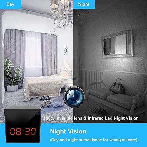 LIZVIE H100Pro Spy Hidden Camera Alarm Clock ,Small Wireless WiFi Blink