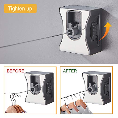 BESy Retractable Clothesline with Adjustable Stainless Steel Rope Hotel