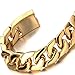 Top Quality Men's Golden Curb Chain Bracelet of Stainless Steel Polished