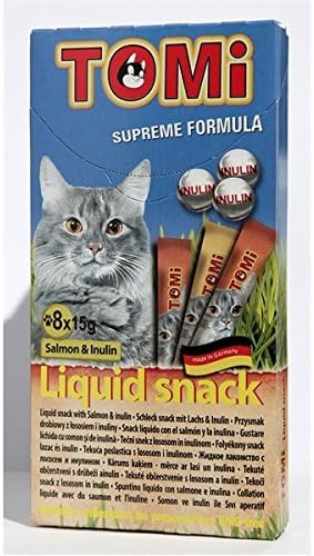 8 Pcs x15 G. Tomi Liquid Snack Recipe Salmon and Inulin for Cat