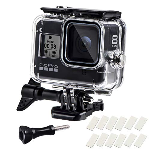 Waterproof Housing Case for GoPro Hero 8, 60M Diving Protective Housing Shell for Gopro Hero 8 Black Action Camera, Underwater Waterproof Protective Case with Quick Release Mount and Thumbscrew
