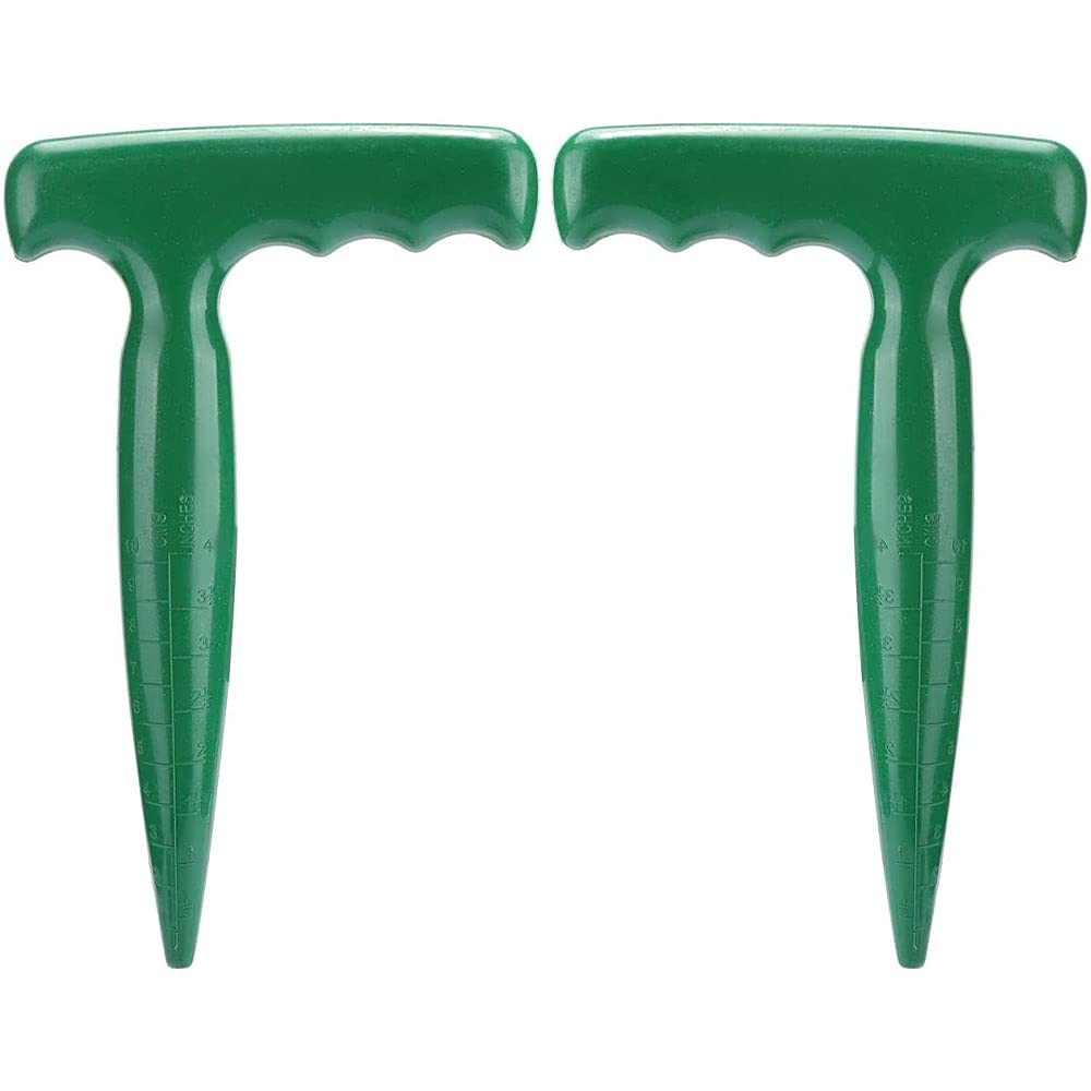 ANCLLO 2PCS Garden Hand Tool Plant Flower Seed Dispenser Seed Sower Garden Seedlings Planting Tool for Garden Greenhouse Gardening Puncher Hole Digger Soil Punching Tool with Ergonomic Handle