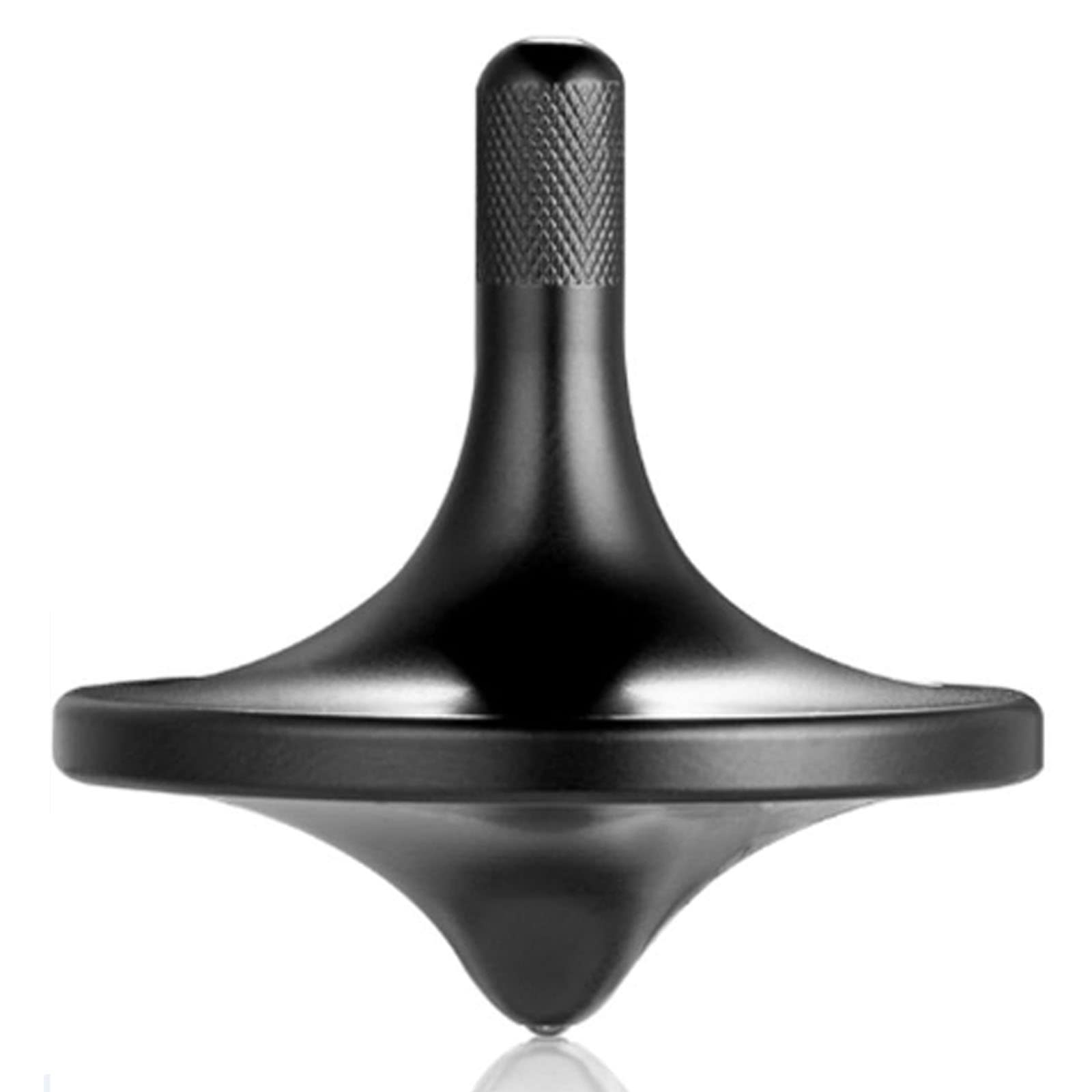 LOQATIDIS Stainless Steel Spinning Top, Well Made EDC Metal Decompression Toy, Perfectly Balanced, Spin Smooth, Helps Relieve Stress and Anxiety, Effective time-killing Desktop Toys (S/Black)