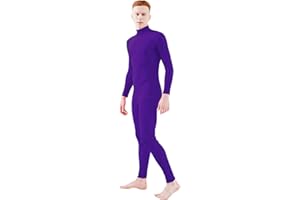 Ensnovo Adult Spandex Turtleneck Long Sleeve One Piece Unitard Bodysuit Dancewear