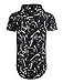SCREENSHOTBRAND-760 Mens Hip Hop Longline Premium Tee - Pullover Hoodie Embossed T-Shirt w/Side Zipper Bull Print-Black-Small