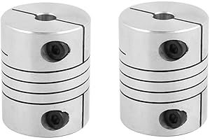 Xnrtop 10mm to 10mm Shaft Coupling 30mm Length 25mm Diameter Stepper Motor Coupler Aluminum Alloy Joint Connector for 3D Printer CNC Machine DIY Encoder 2pcs