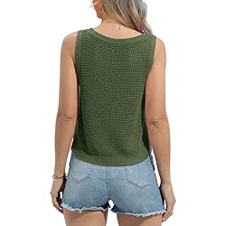 FISACE Womens Summer Knit Sweater Tank Tops Round