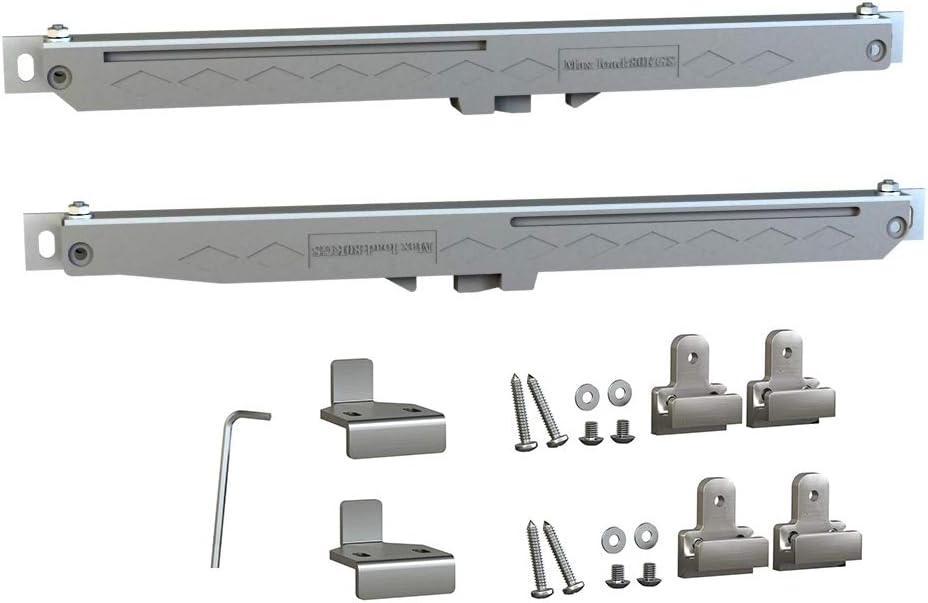 JUBEST 2 Pack Gray Soft Close Mechanism with Spring Tension for Sliding Barn Door Bar Rail
