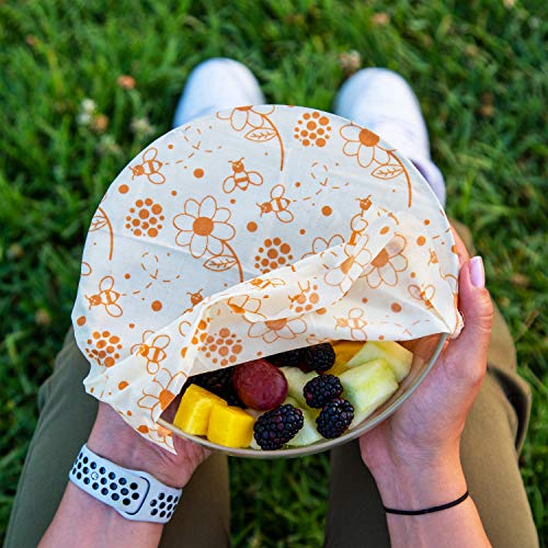 Beeswax Food Wrap and Reusable Produce Mesh Cotton Bags- Eco Friendly Free Plastic, Organic, Biodegradable, Sustainable Food Storage Wrappers, Zero Waste Alternative To Plastic Wraps By LifeRoz