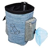 Dog Treat Pouch, Dog Treat Bag Training Pouch Waist Straps Easily Carries Pet Toys, Kibble, Treats, Dog Accessories for Small and Large Dogs - Blue