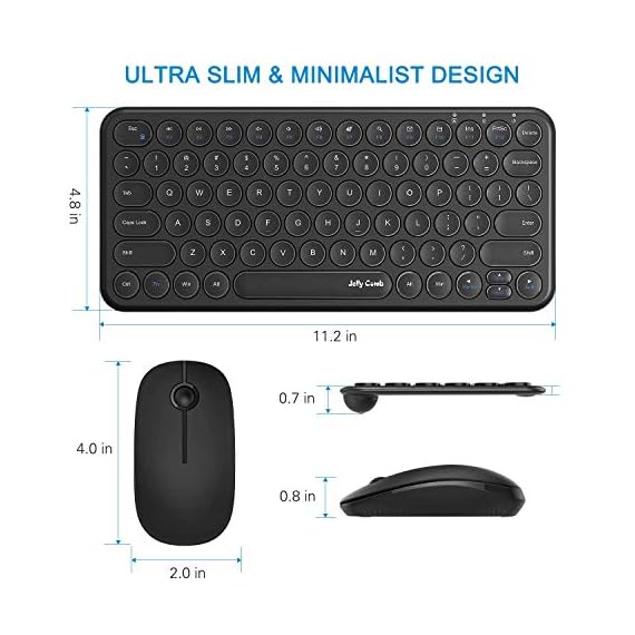 Wireless Keyboard and Mouse Combo, Jelly Comb KS45 2.4GHz Ultra Thin