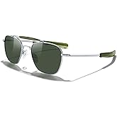 MERRY'S Classic Square Aviator II Military Polarized Sunglasses for Men or Women S8637
