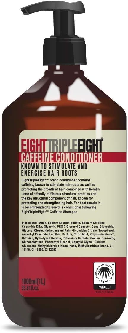 Eight Triple Eight Caffeine Conditioner, Energise and Stimulate Hair Roots - 1l