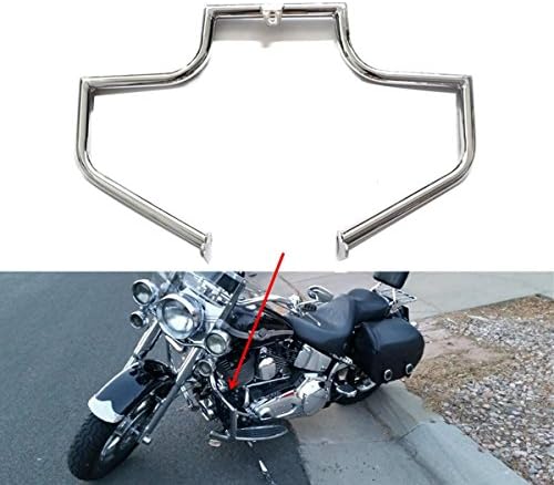 Chrome Steel Engine Guard Protector Crash Highway Bar for Harley Davidson 2000-2014 FLSTC Heritage Softail Classic / FLSTF Fat Boy , 2005-2014 FLSTN Softail Deluxe