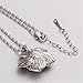 Scheppend Gold Plated Rose Flower Black Paint Rhinestone Crystal Pendant Necklace Thanksgiving Day Gift(Platinum)