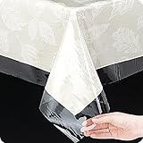 Spill-Safe Clear 3 Guage Vinyl Tablecloth Protector - Oblong (60'' W x 120'' L)