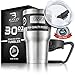 Tumbler SPILL PROOF lid 30 OZ , Free Bonus – removable handle - Stainless Steel, Double Walled Vacuum Insulation for Hot and Cold Drinks. by BAYZI
