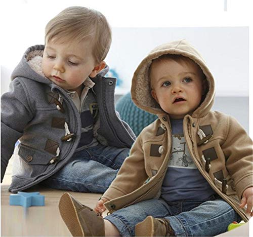 Rosiika Toddler Boys Girls Kids Warm Outerwear Clothes Fleece Jacket Toggle Coats Grey 130