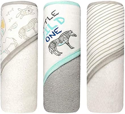 modern baby hooded towels 3 pack