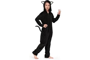 BesserBay Unisex Kids Halloween Hoodie Onesie Cute Cat Jumpsuit 4-14 Years