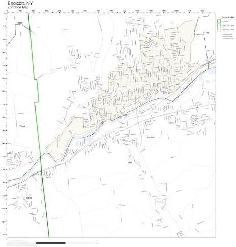 Amazon Co Jp Zipコードエンディコットの壁のマップ Ny Zipコードマップませんラミネート ホーム キッチン